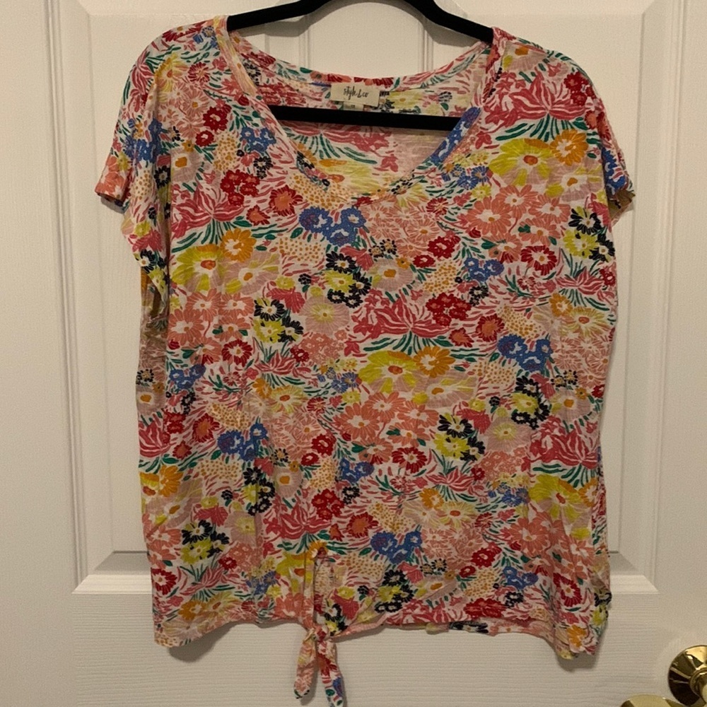 Style & Co multi-color‎ Floral Top size 1X